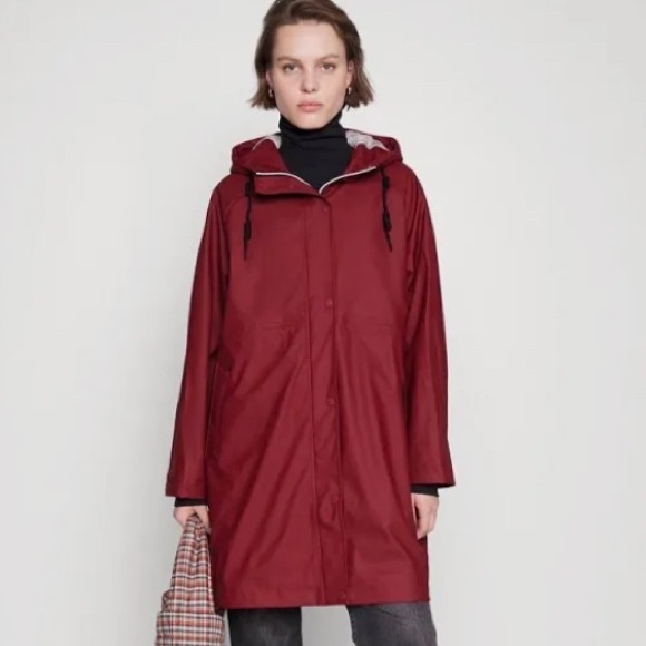 Hunter Womens Rain Parka Fall Red Small (6-8 US) - Picture 2 of 8